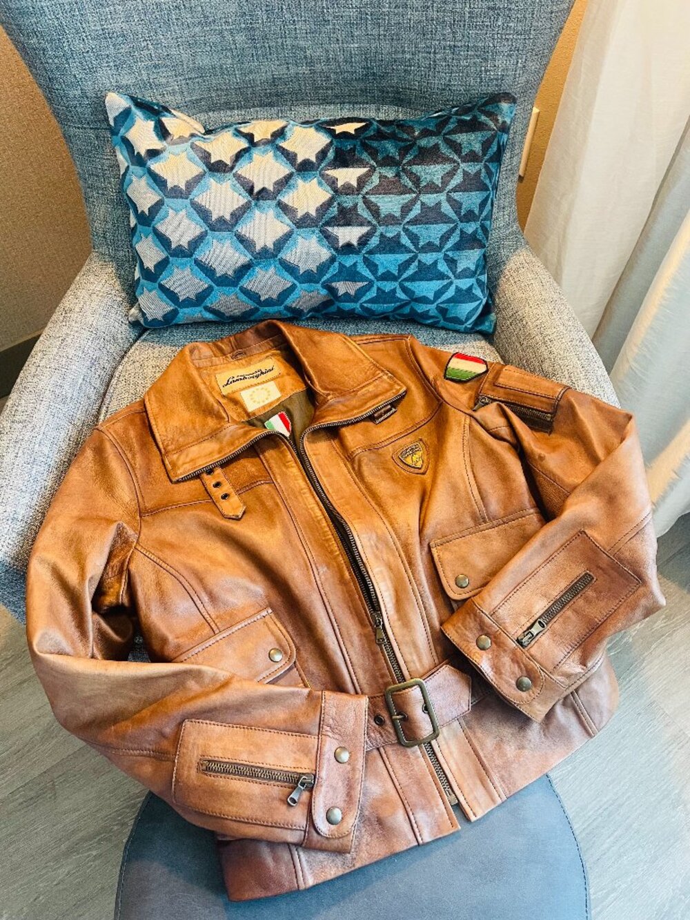 Vintage 2006 Lamborghini Leather Bomber Jacket - Women's Small Italy